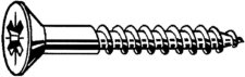Houtschroef platverzonken kop pozidriv DIN 7997, rvs A2
