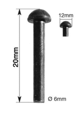 Klinknagel bolkop DIN 660, staal