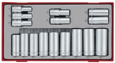 Doppenset diep 16dlg 3/8" Tc-tray