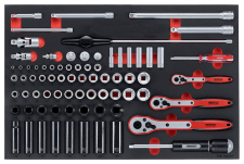 Sleutel en vijlenset 32dlg EVA-tray