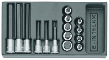 Dopsleutel-schroevendraaier-set 1/2" in 1/3 gereedschapsmodule