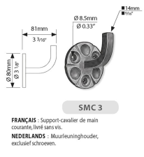 Muurleuninghouder gehamerd