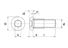 Laagbolkopschroef binnenzeskant ISO 7380, verzinkt