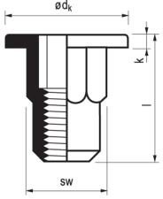 Blindklinkmoer MASTERGRIP staal (verzinkt) hexatop open type/cilinderkop