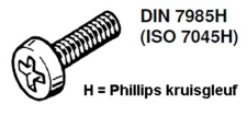 Bolcilinderschroef DIN7985 verzinkt phillips