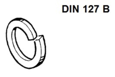 Veerring DIN 127B, rvs A2