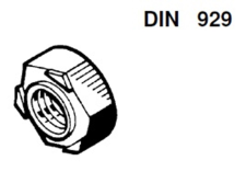 Zeskantlasmoer DIN929 inox A2