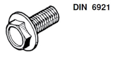 Zeskantflensbout DIN6921 10.9 blank