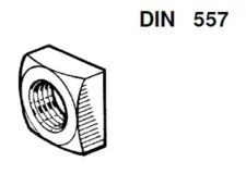 Vierkantmoer DIN557 inox A2