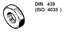 Zeskant moer laag DIN 439B staal 04
