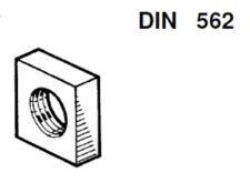 Vierkantmoer laag DIN562 inox A2